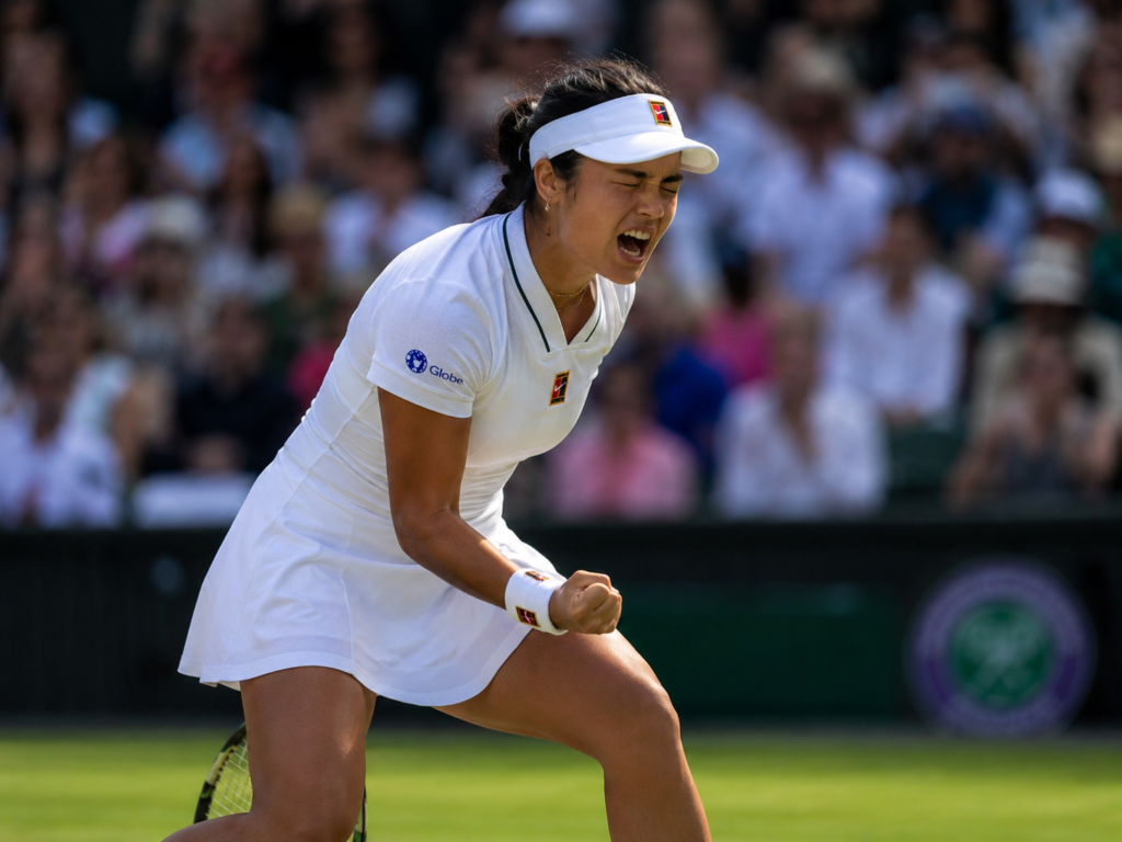 Alex Eala celebrates her comeback third round victory at Wimbledon 2026. Alex Eala celebrates her comeback third round victory at Wimbledon 2026.