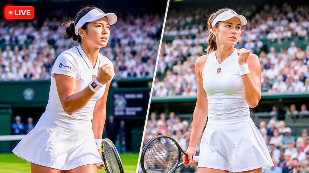  Live score tracker graphic for Alex Eala vs Maya Joint at Wimbledon Round 2.
